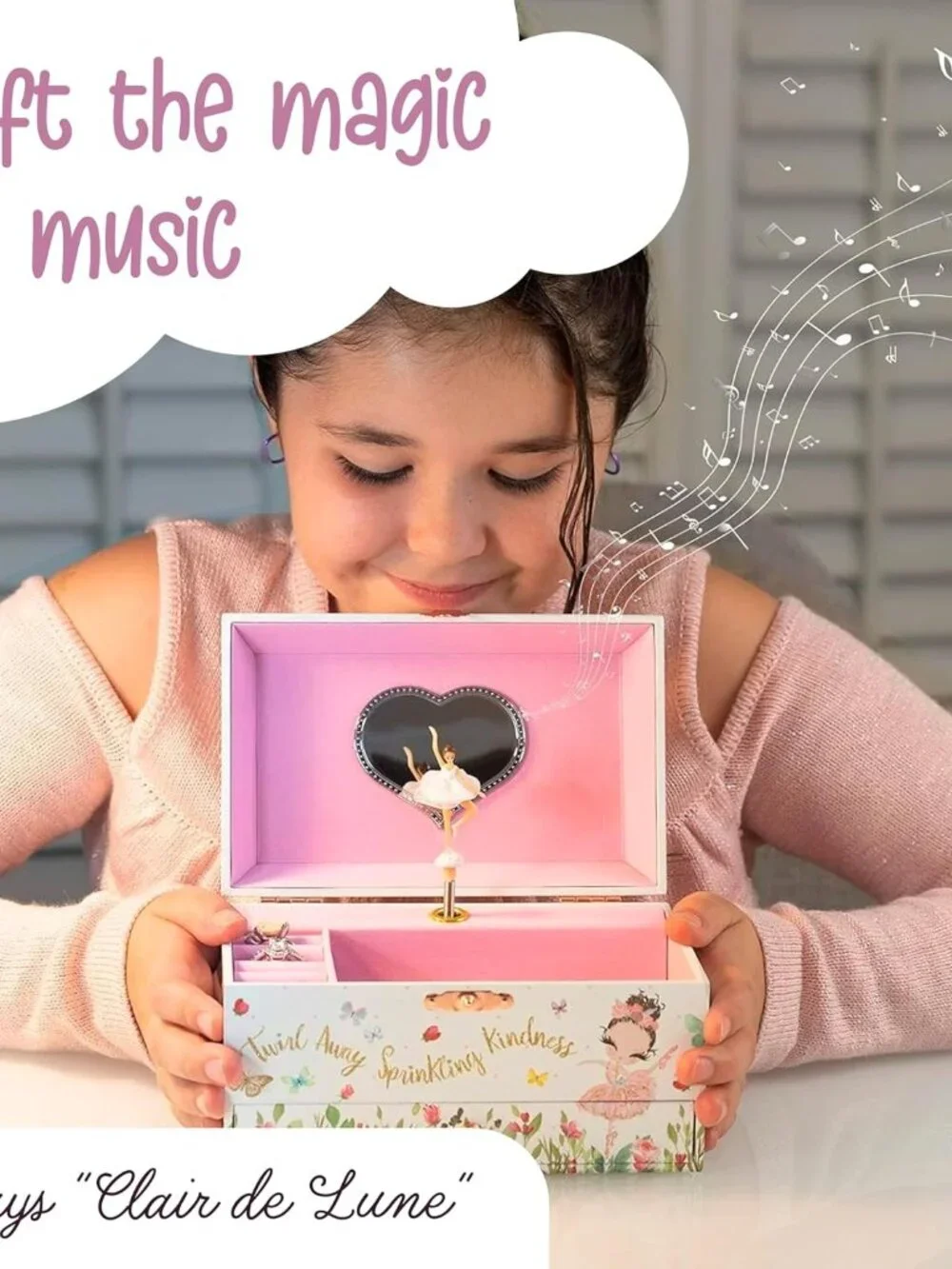 The Memory Building Co Ballerina Musical Jewelry Box Plays Classic Melody, Stora